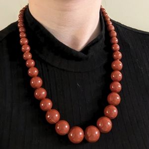 Vintage Orange-Brown Bubble Bead Necklace